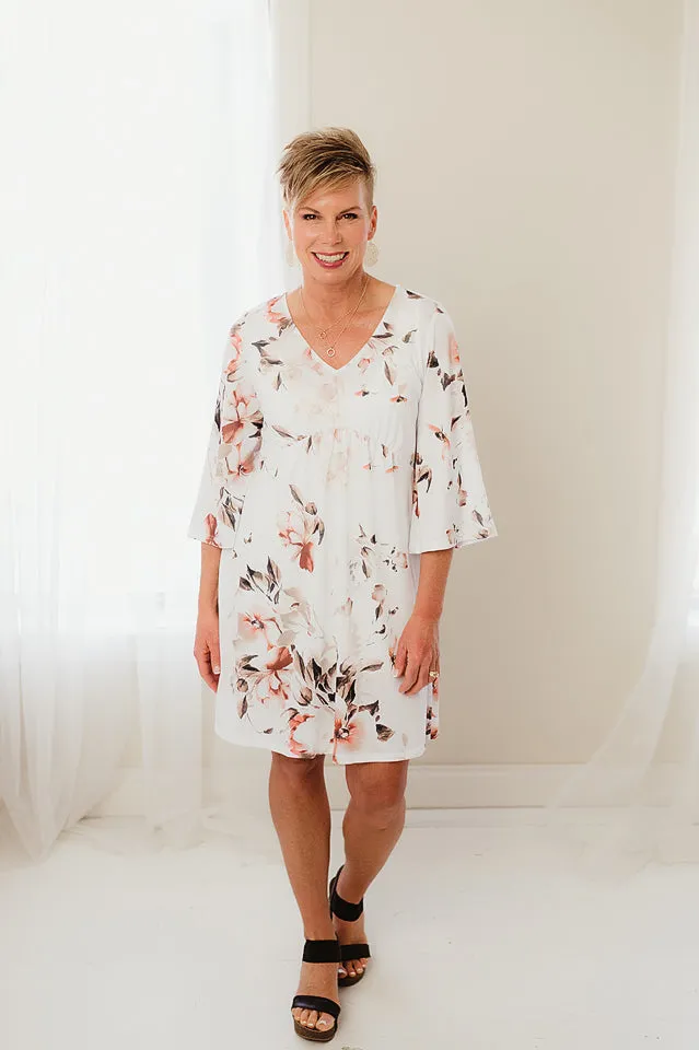 3/4 Sleeve Floral Dress