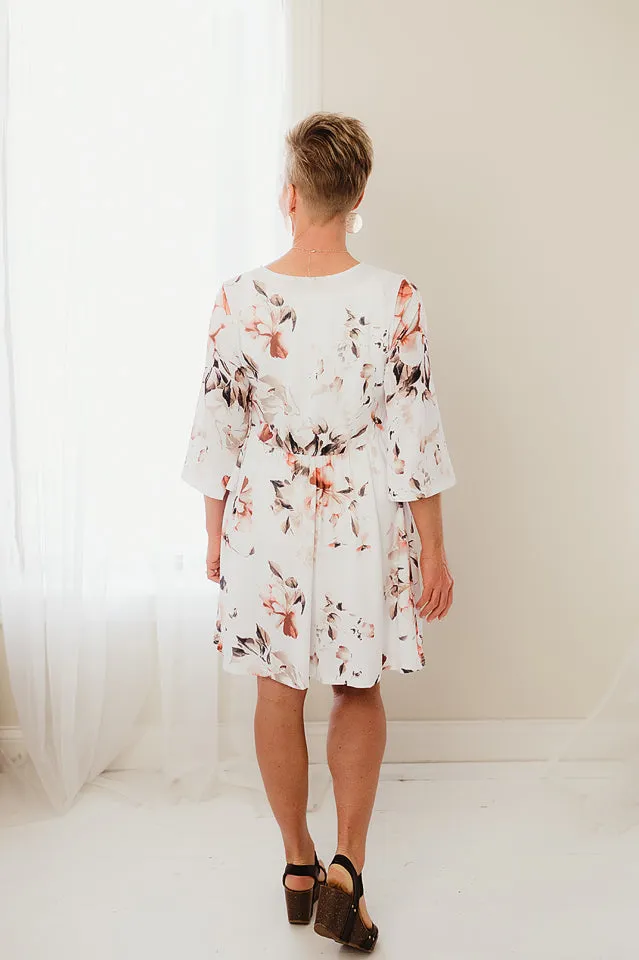 3/4 Sleeve Floral Dress