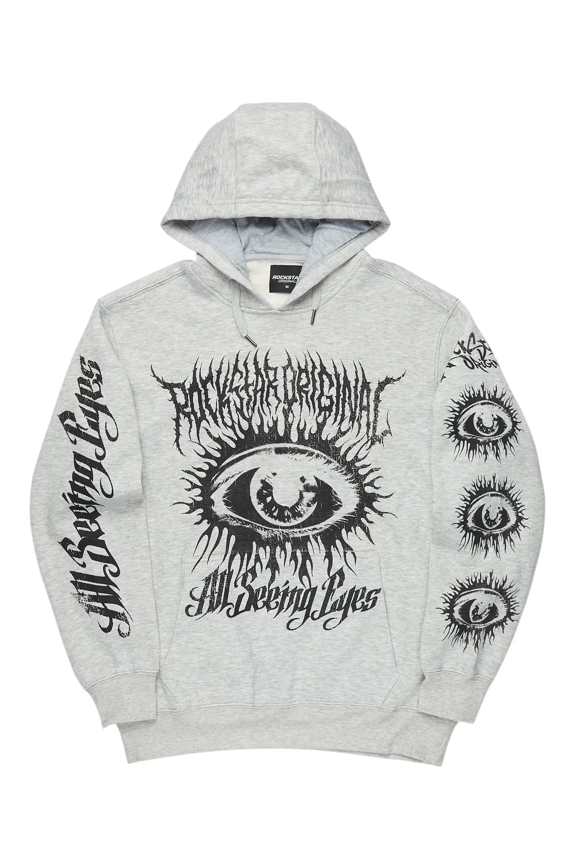 All Seeing Eyes Heather Grey Graphic Hoodie