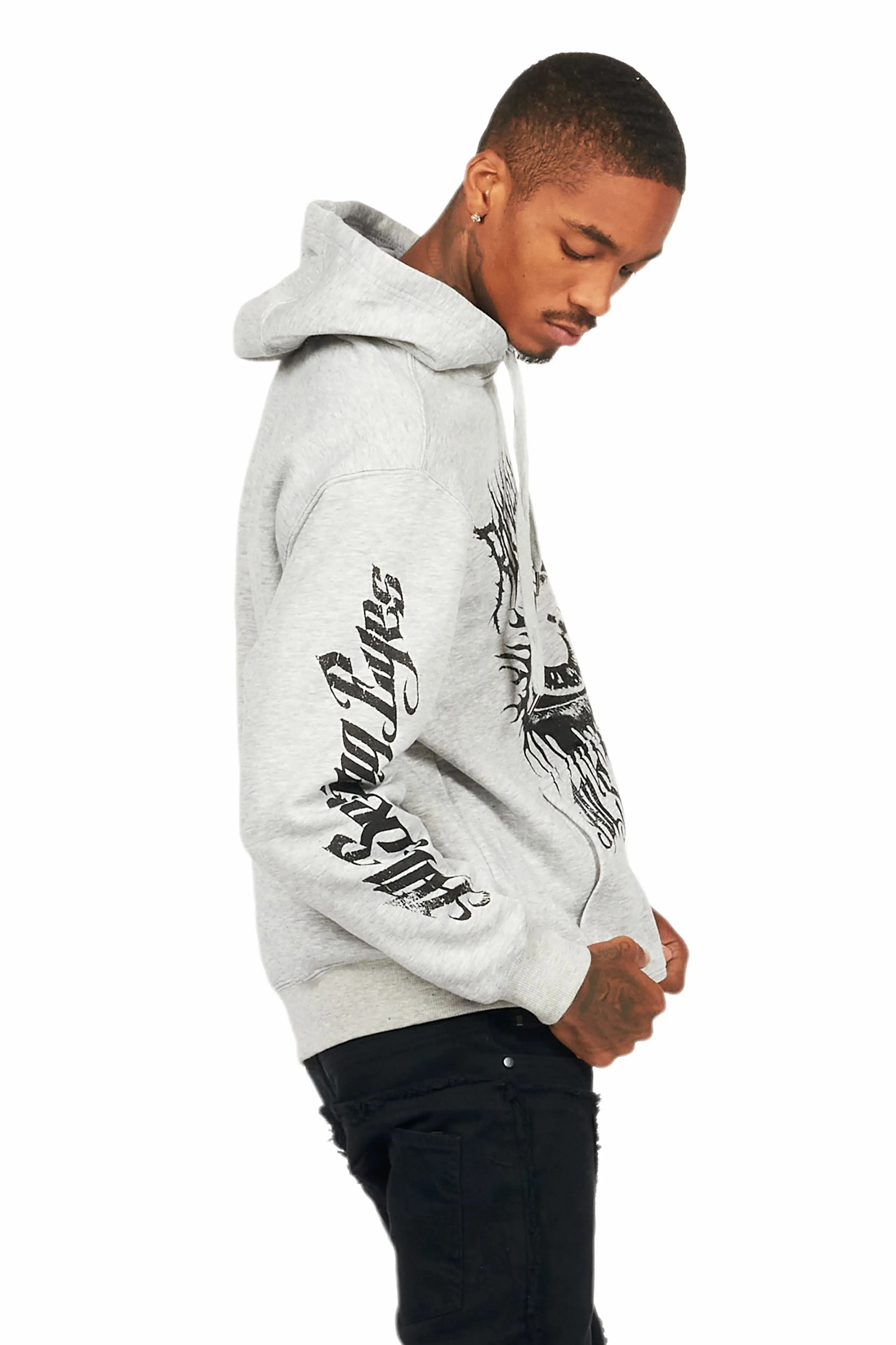 All Seeing Eyes Heather Grey Graphic Hoodie