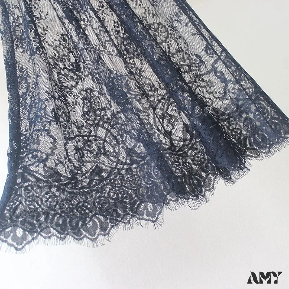 Amy Fashion - Fashion Solid Casual Mesh Lace Skirts