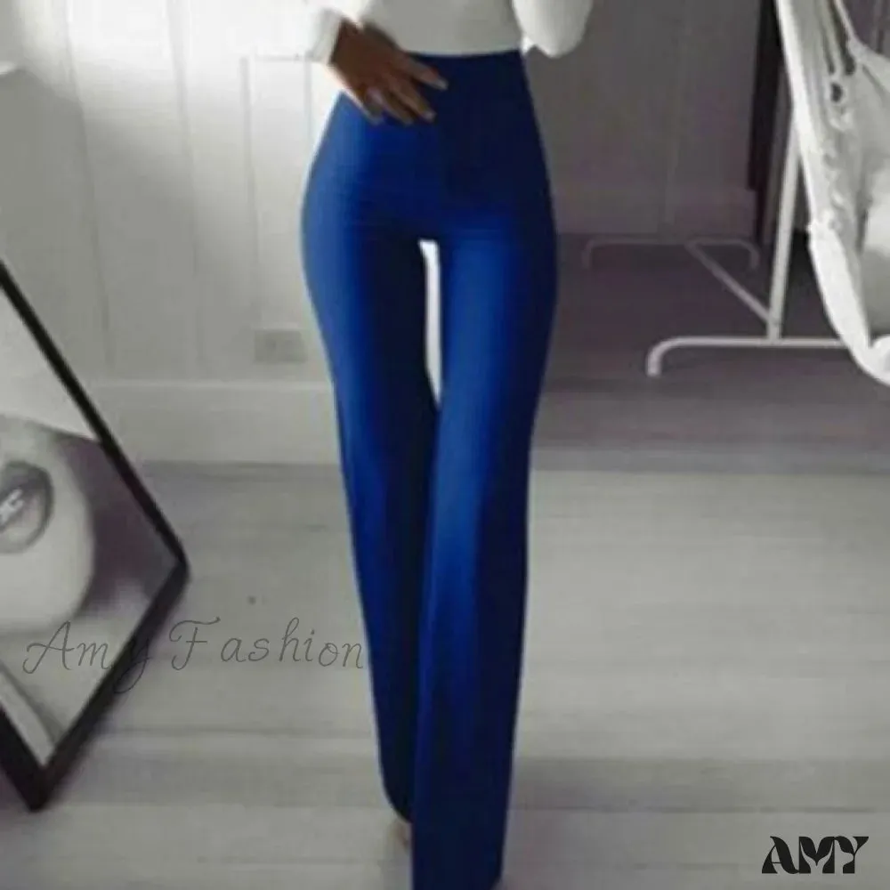 Amy Fashion - New Multi Colors Slim Trumpet Trendy Pants