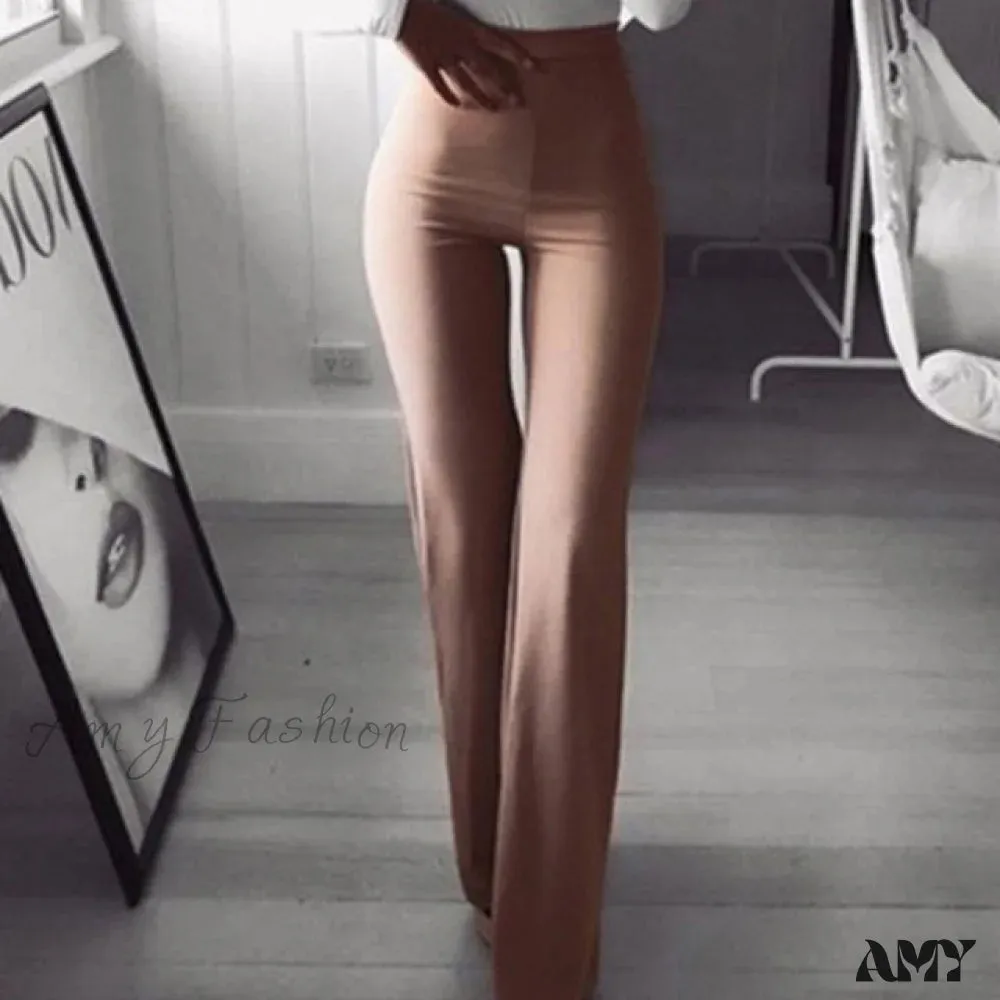 Amy Fashion - New Multi Colors Slim Trumpet Trendy Pants