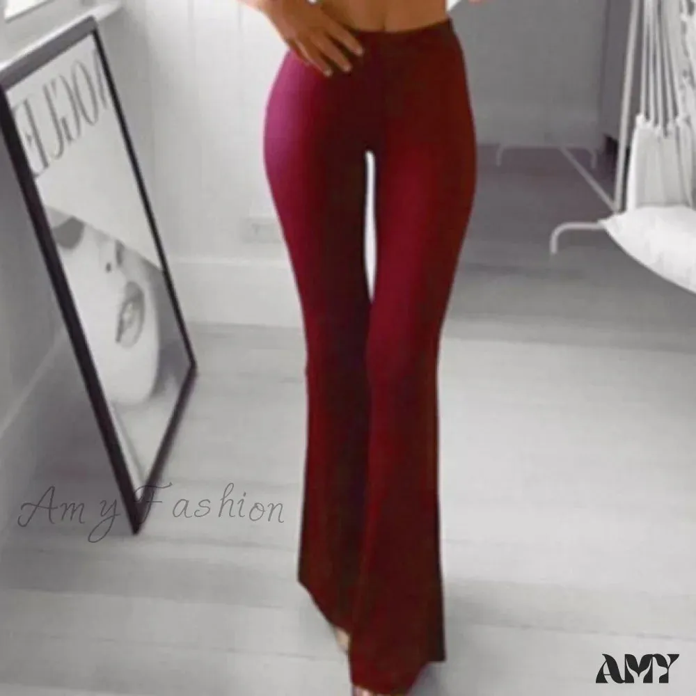 Amy Fashion - New Multi Colors Slim Trumpet Trendy Pants