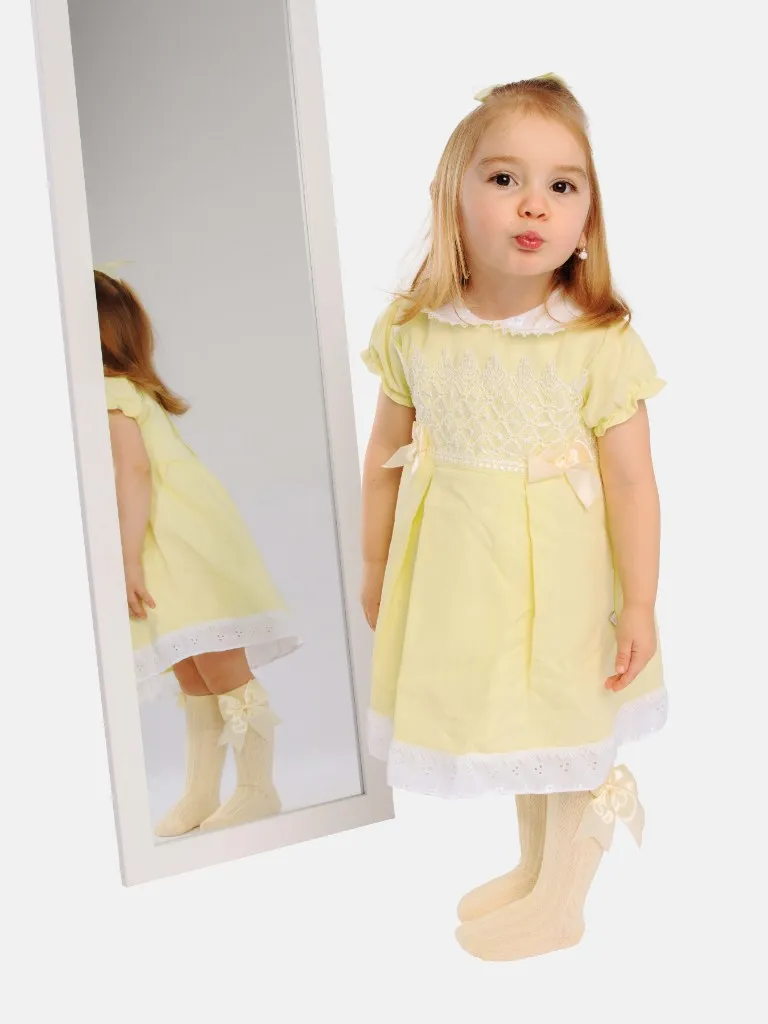 Baby Girl Elia Collection Spanish Dress-Lemon Yellow