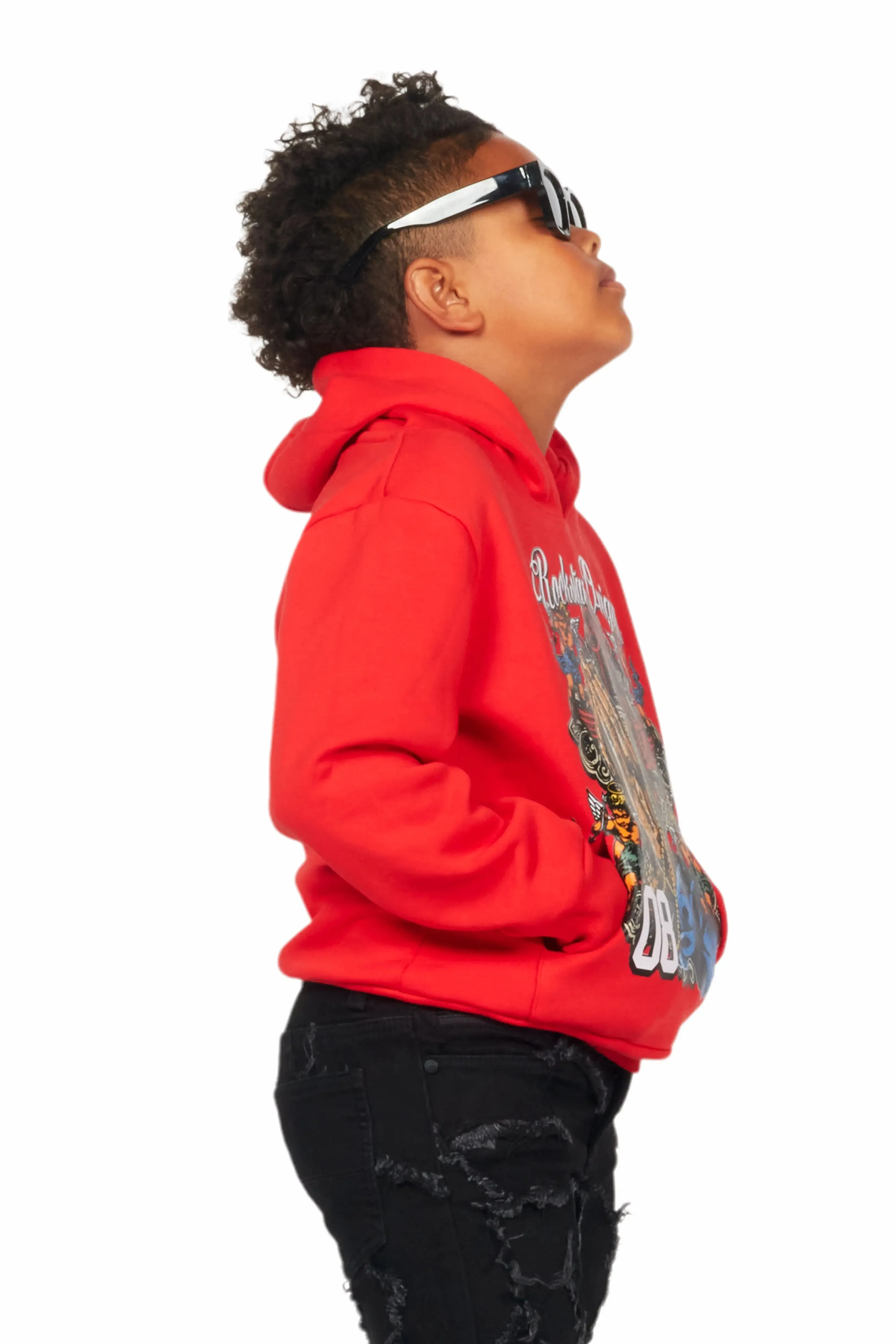 Boys Jaylen Red Graphic Hoodie