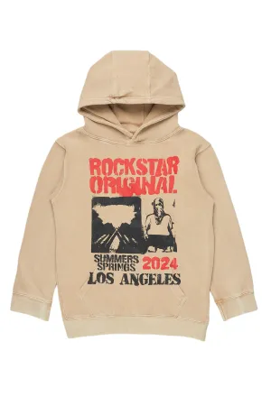 Boys Omer Vintage Beige Graphic Hoodie