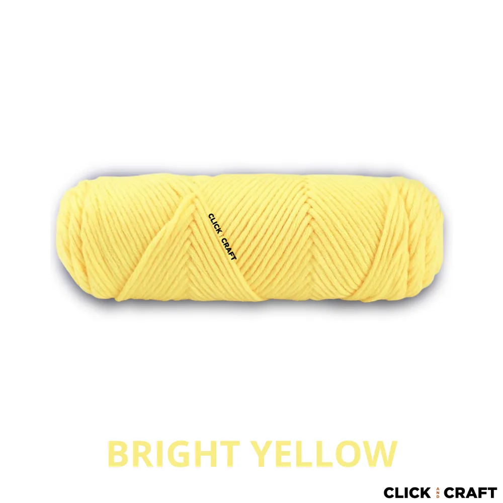 Bright Yellow Knitting Cotton Yarn | 8-ply Light Worsted Double Knitting