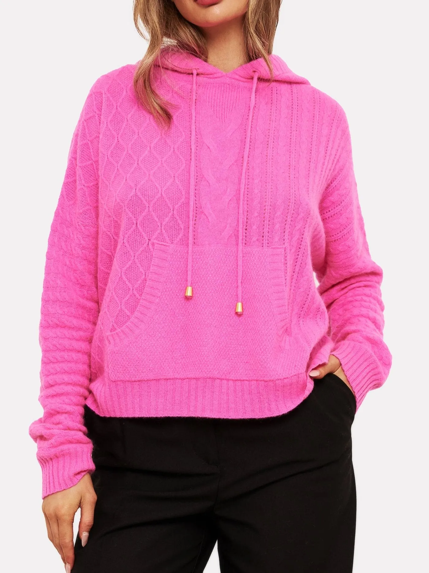 Cable Knit Cashmere Hoodie