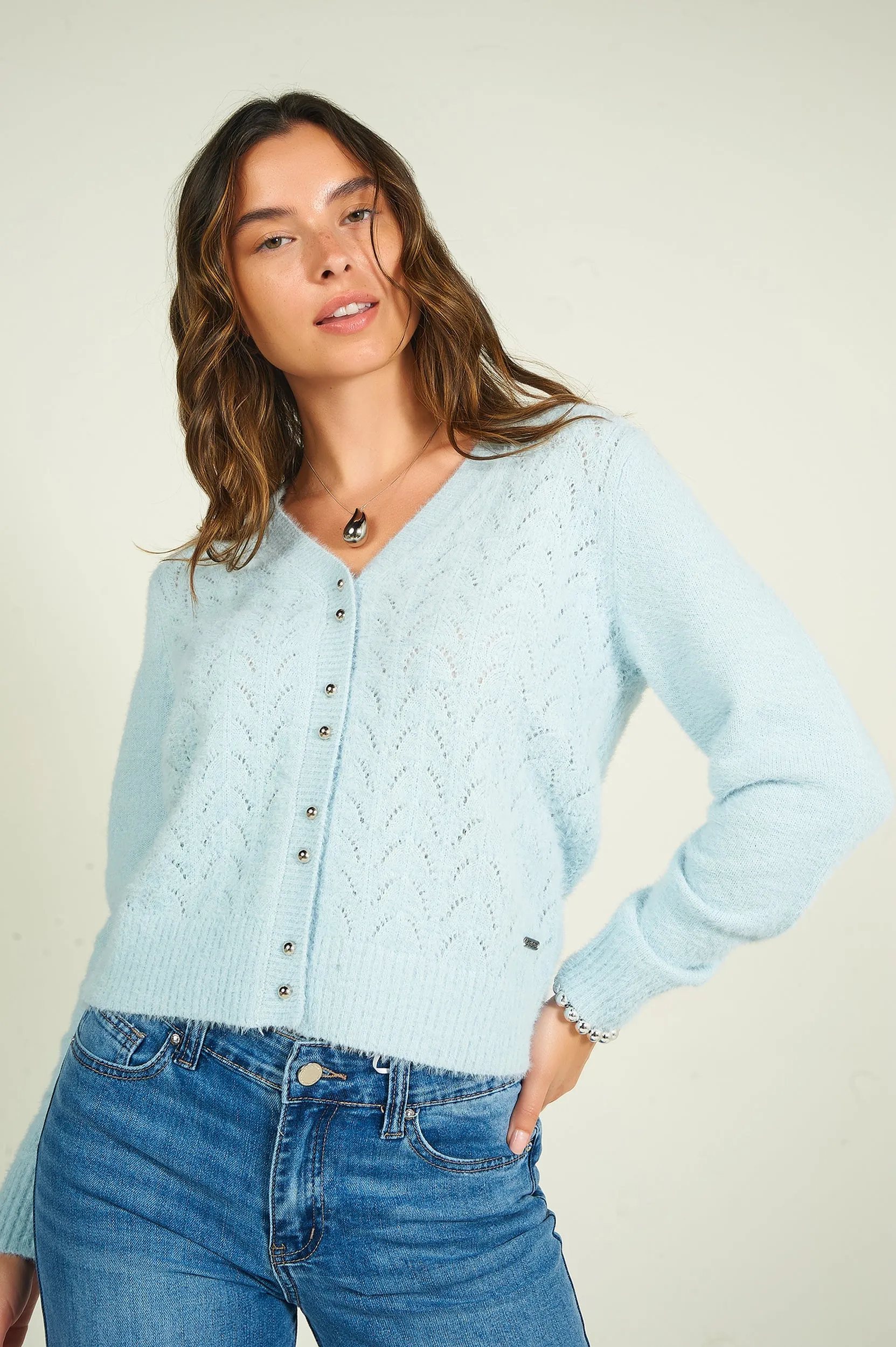 Cardigan court en tricot - NAO - (E-A2)