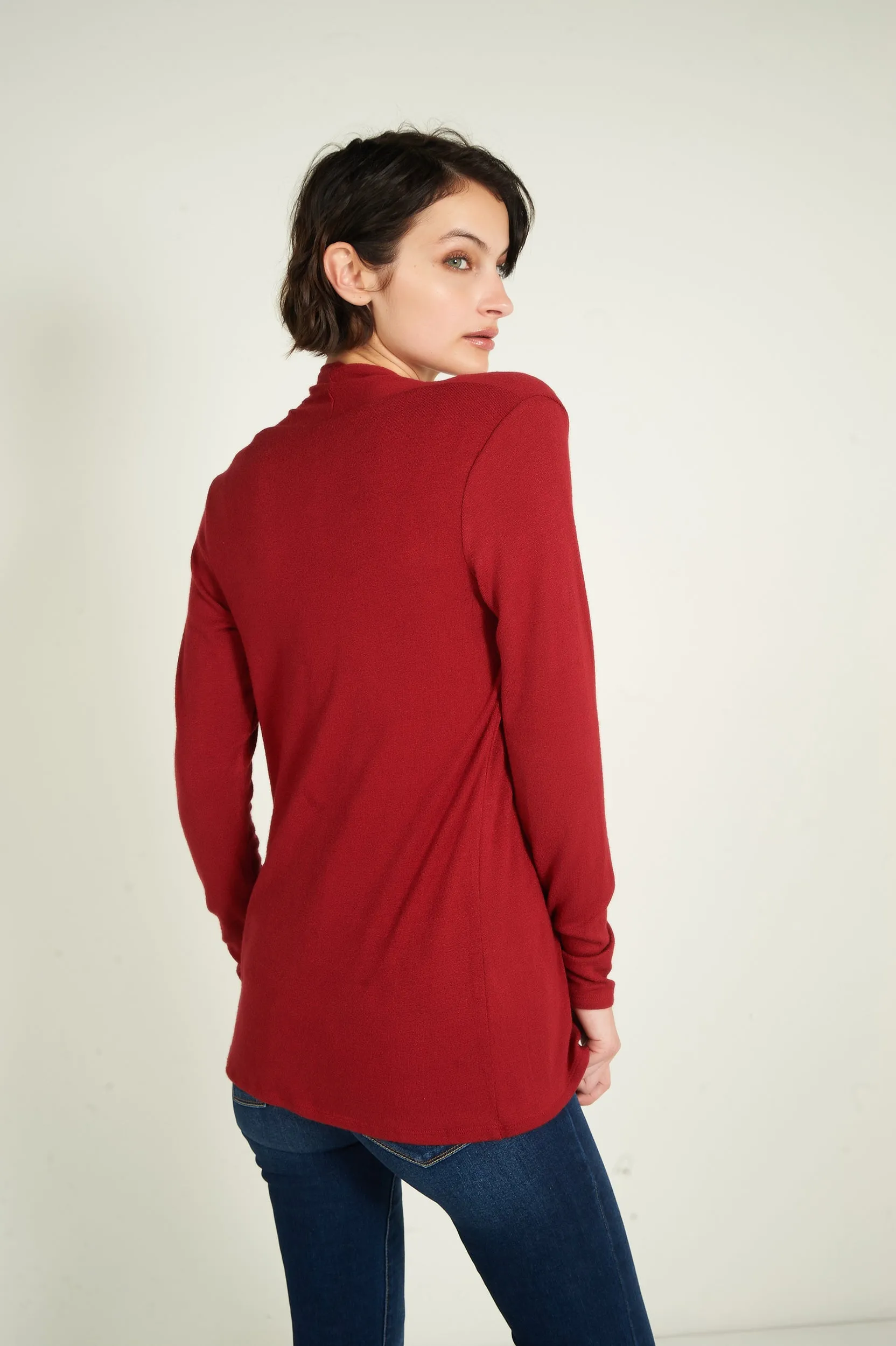 Cardigan mi-long ouvert - 13148 - (R-B3)