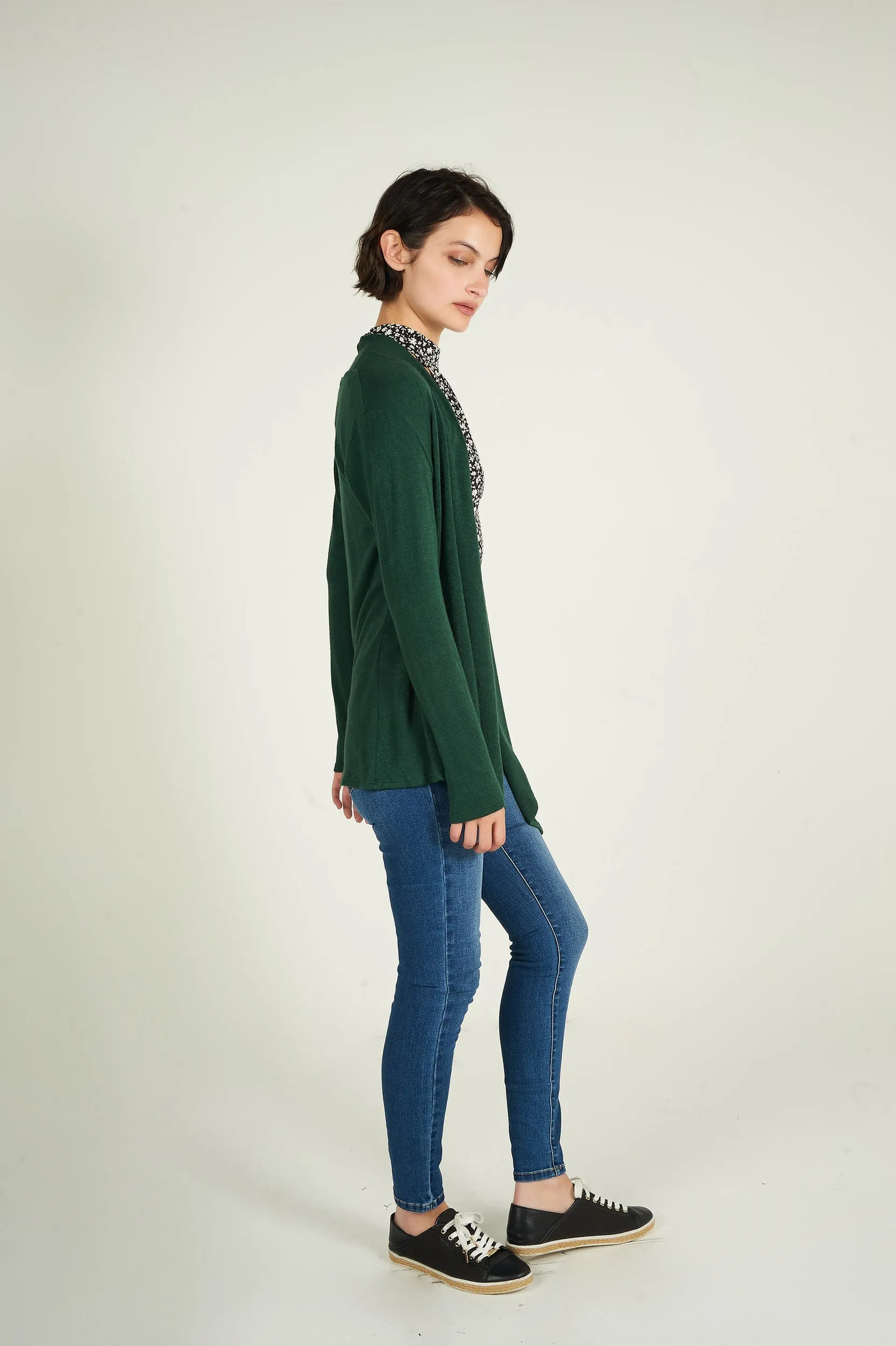 Cardigan mi-long ouvert - 13148 - (R-B3)