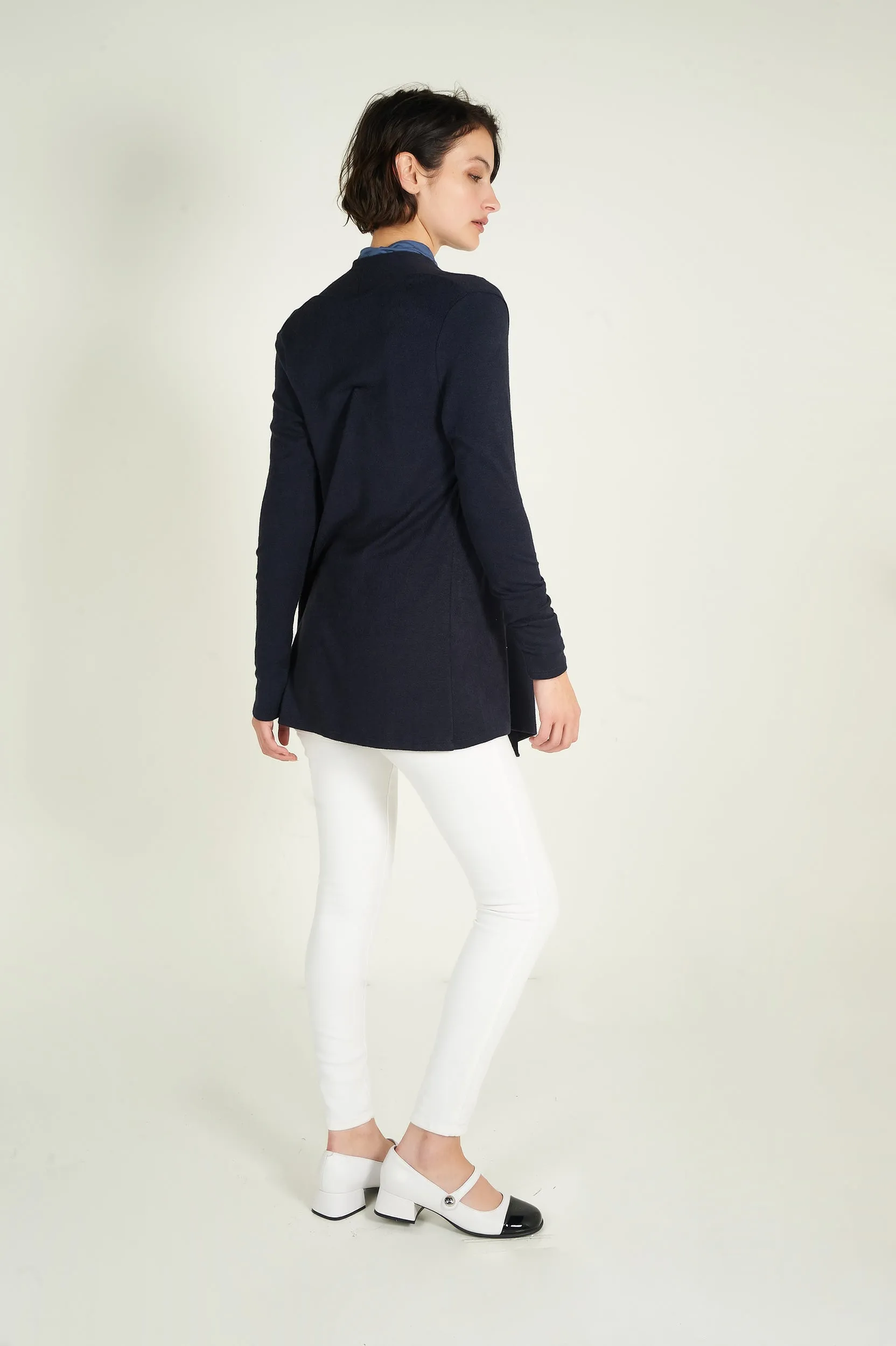 Cardigan mi-long ouvert - 13148 - (R-B3)