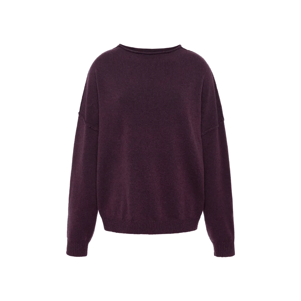 Cozy Knit Mock Neck Sweater | Plum