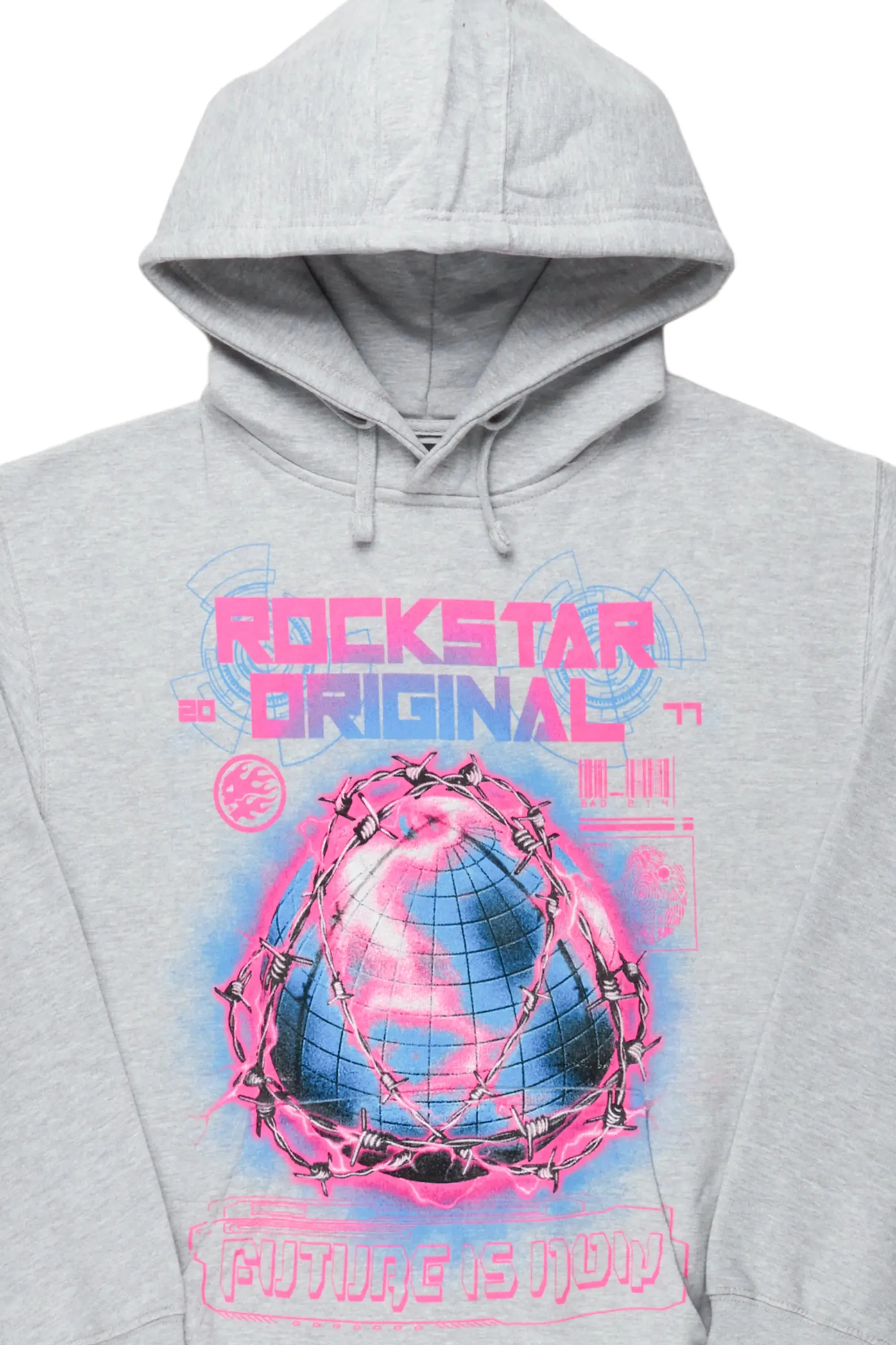 Digital Heather Grey Graphic Hoodie