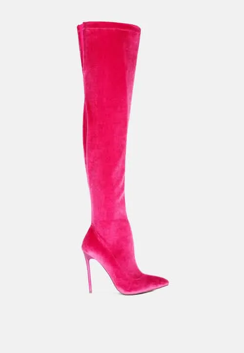 Elegant Velvet Over-the-Knee Stiletto Boots