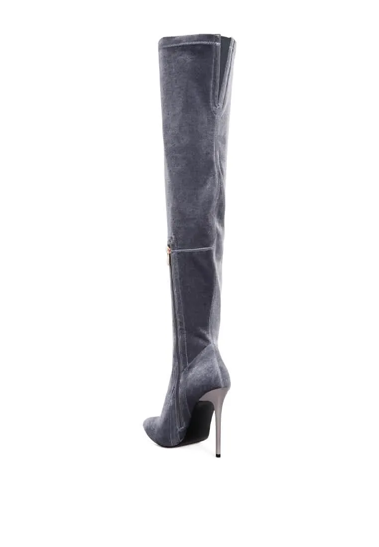 Elegant Velvet Over-the-Knee Stiletto Boots