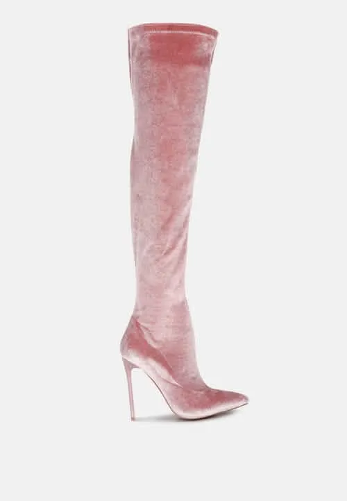 Elegant Velvet Over-the-Knee Stiletto Boots