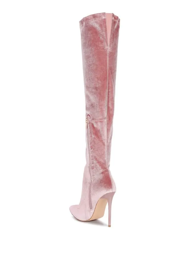 Elegant Velvet Over-the-Knee Stiletto Boots