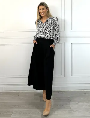 Ella Wide Leg Pant - Black