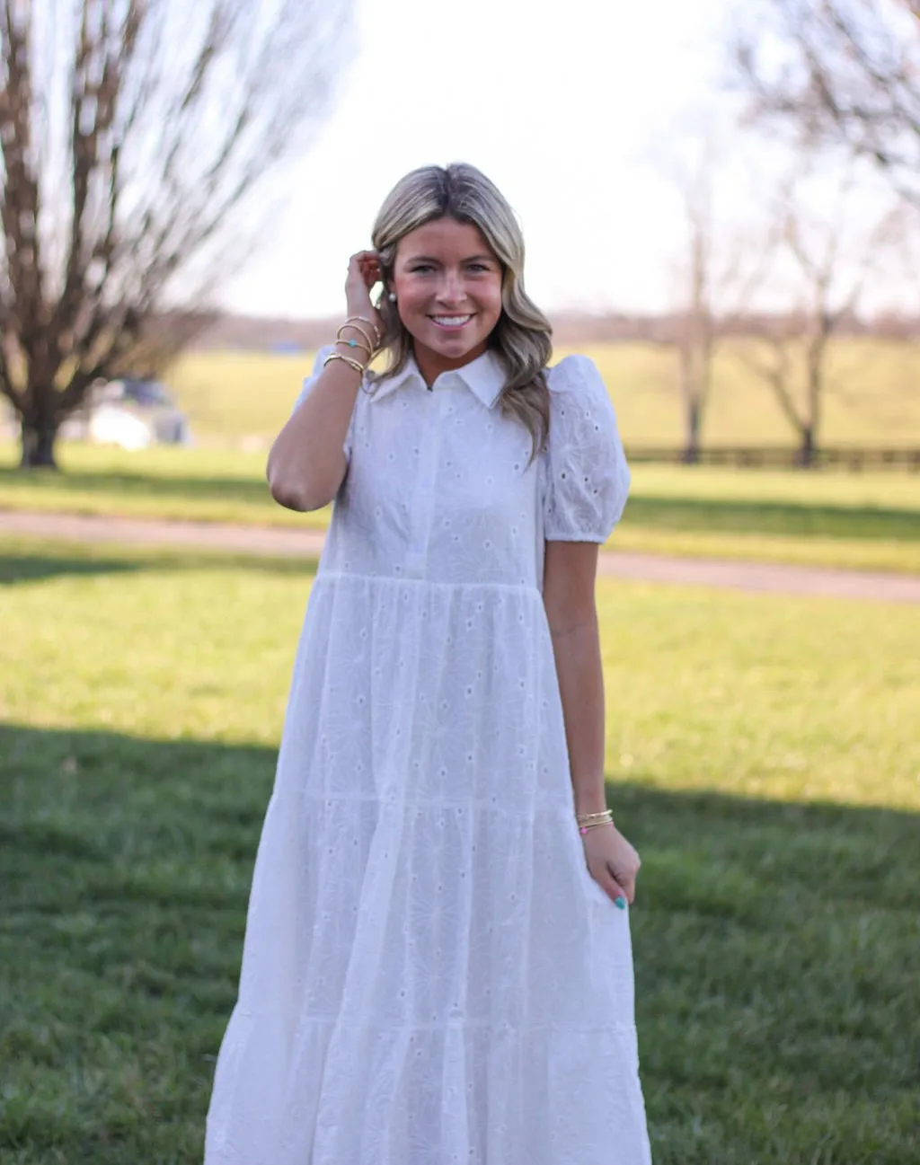 Elyse Eyelet Midi Dress