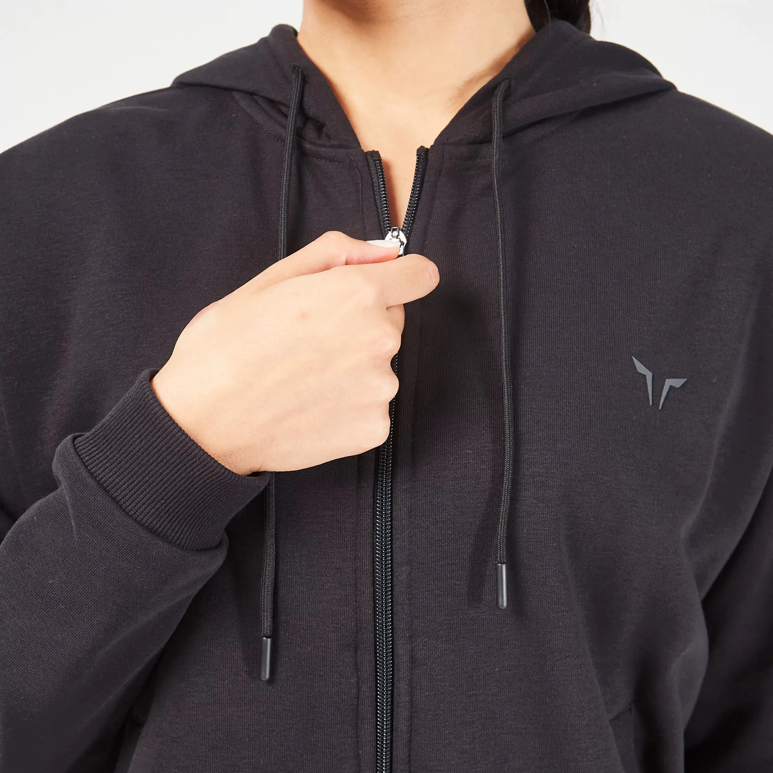 Essential Relaxed Zip Up Hoodie - Black