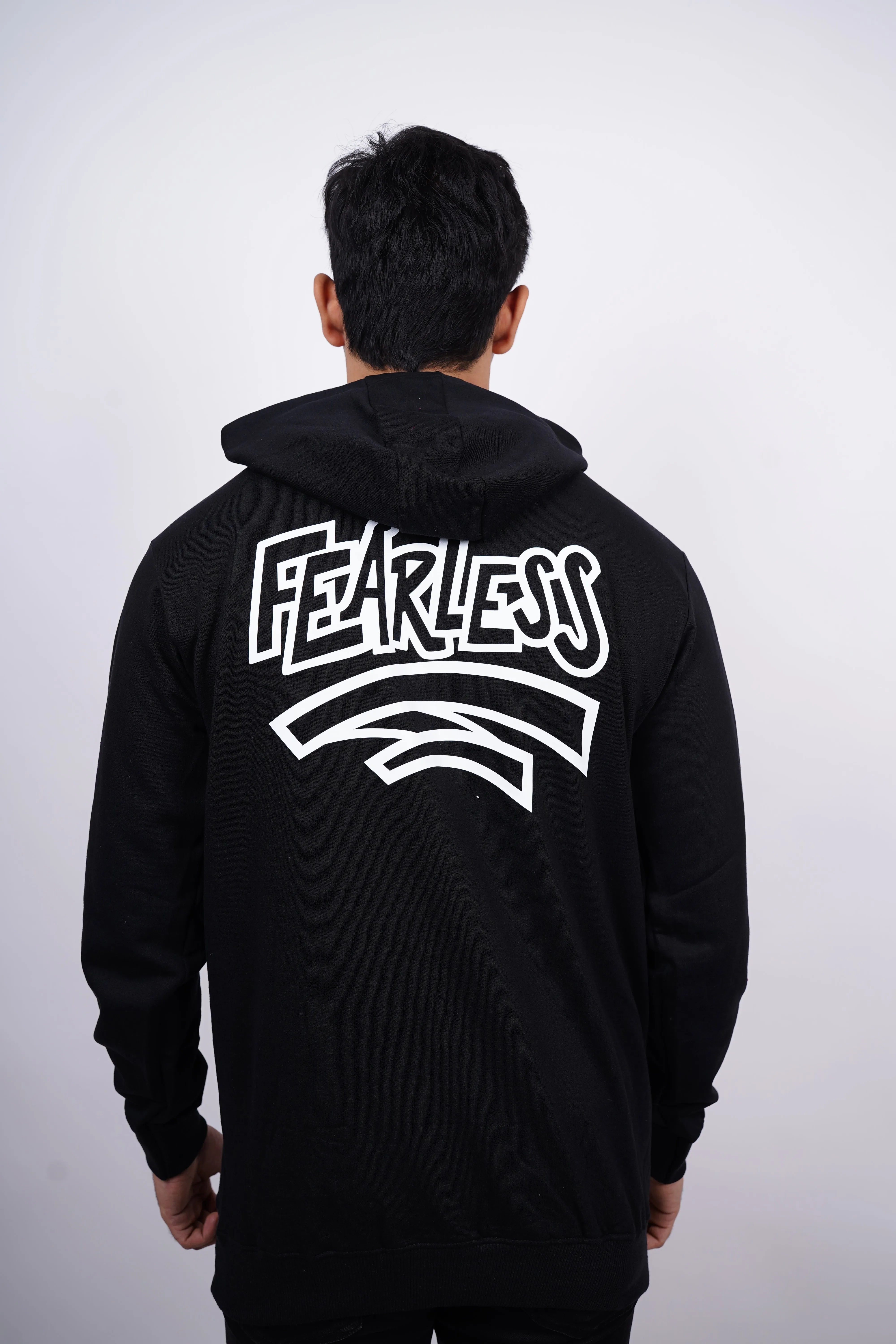 Fearless Relaxed fit Black Hoodie for Men By DemonWear