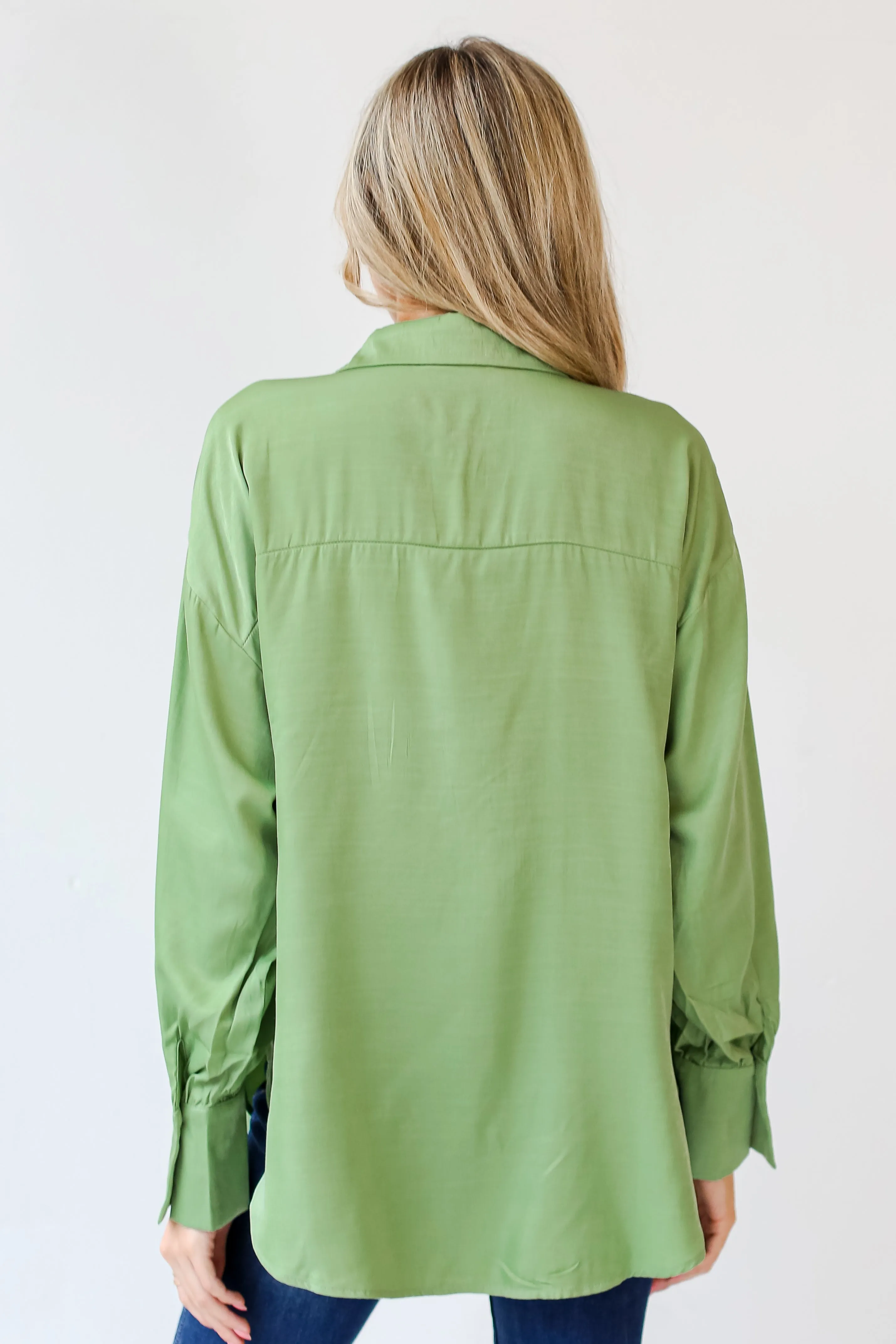 FINAL SALE - Elevated Adoration Satin Button-Up Blouse