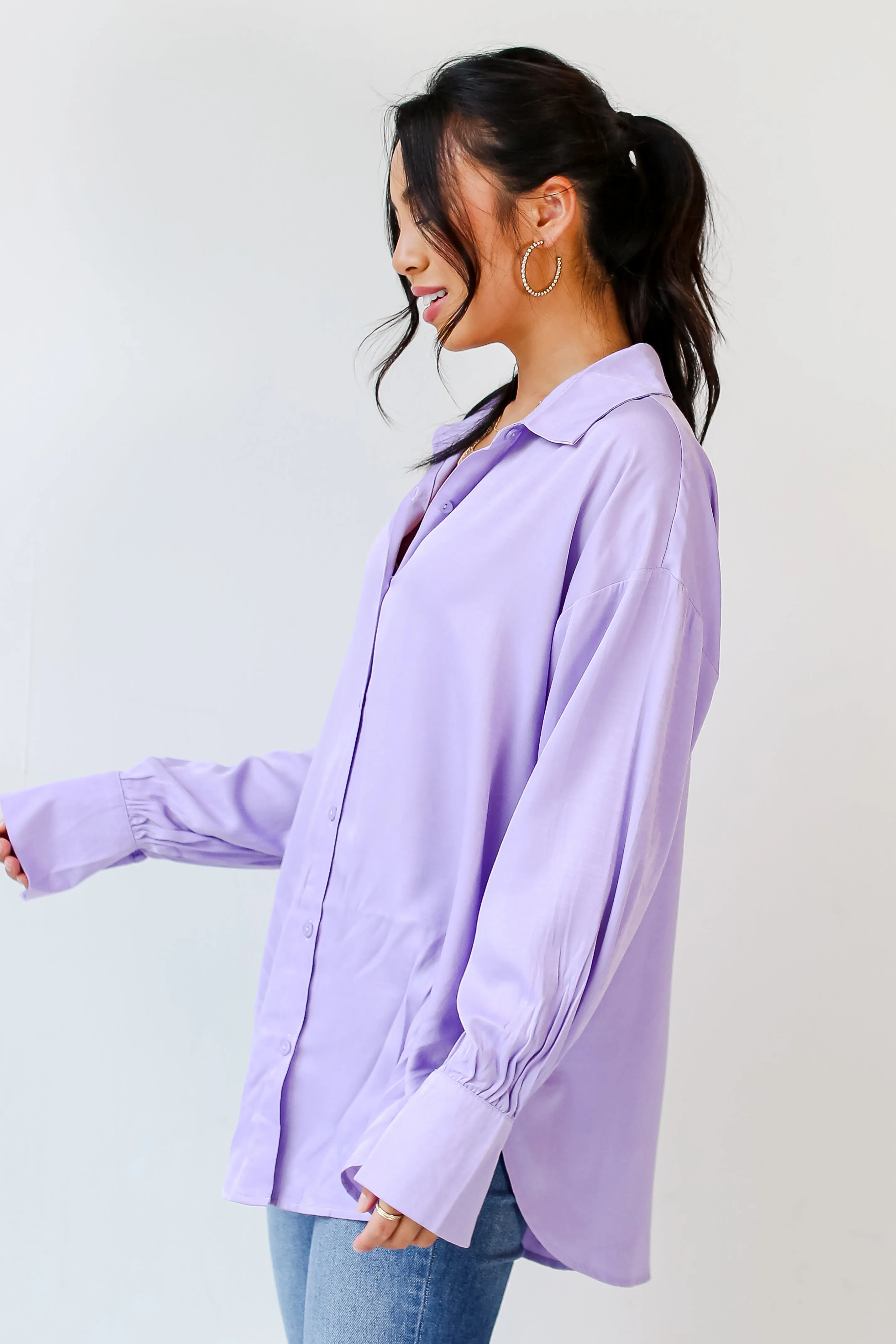 FINAL SALE - Elevated Adoration Satin Button-Up Blouse