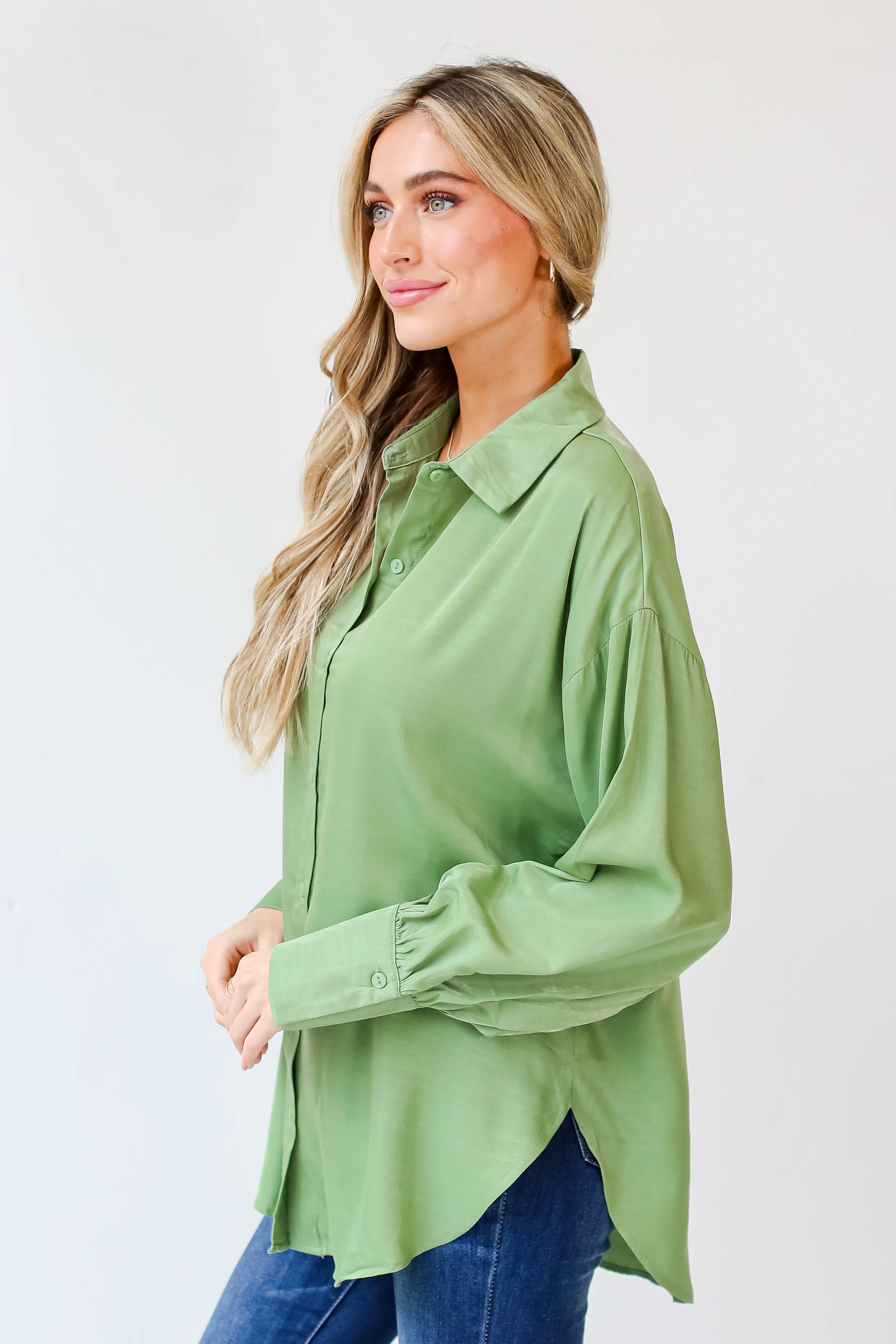 FINAL SALE - Elevated Adoration Satin Button-Up Blouse