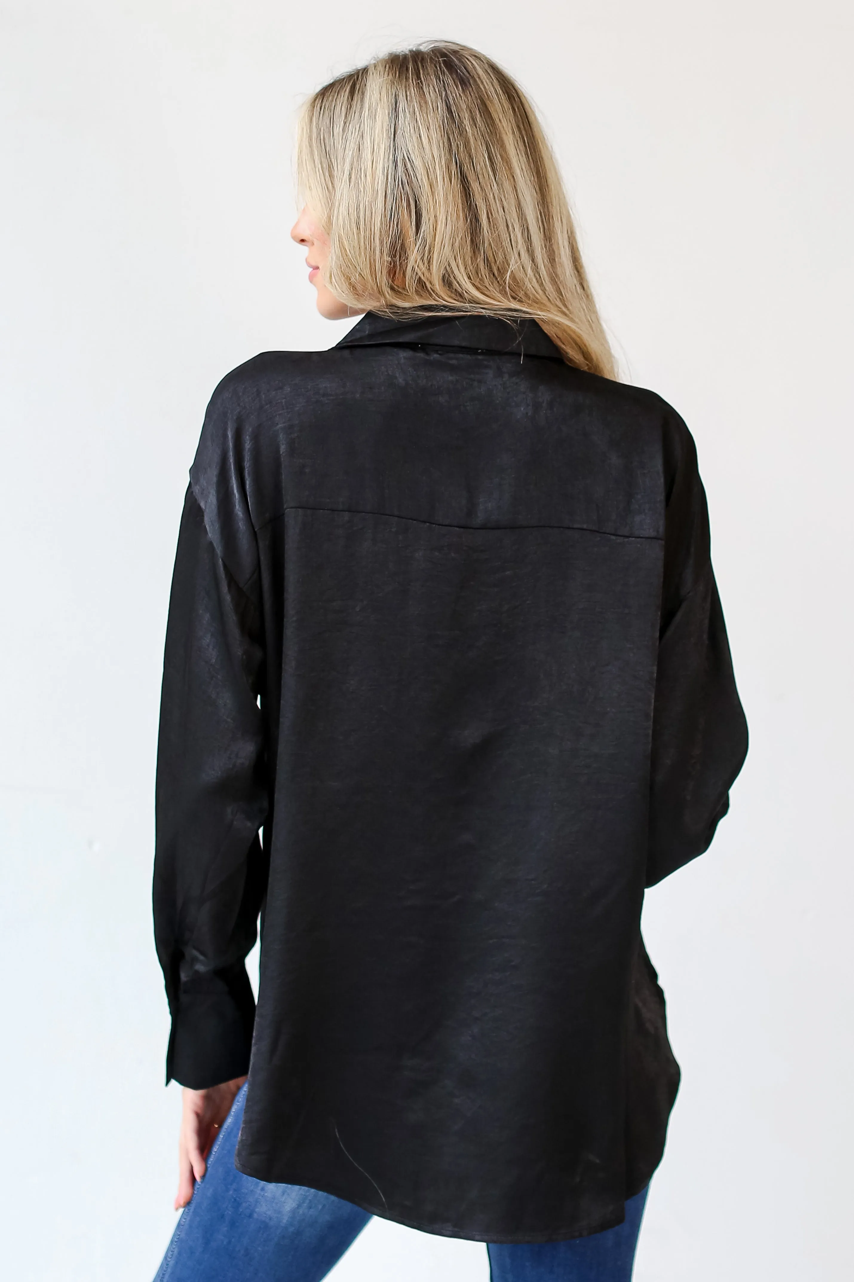 FINAL SALE - Elevated Adoration Satin Button-Up Blouse