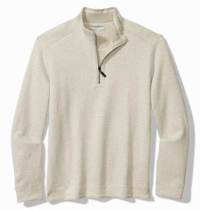 Flip Coast Reversible Half-Zip Sweatshirt in Lychee Heather by Tommy Bahama