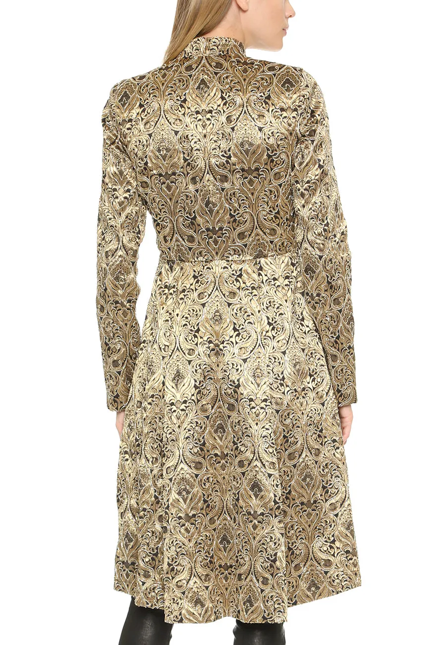 Gold Xia Metallic Jacquard Coat