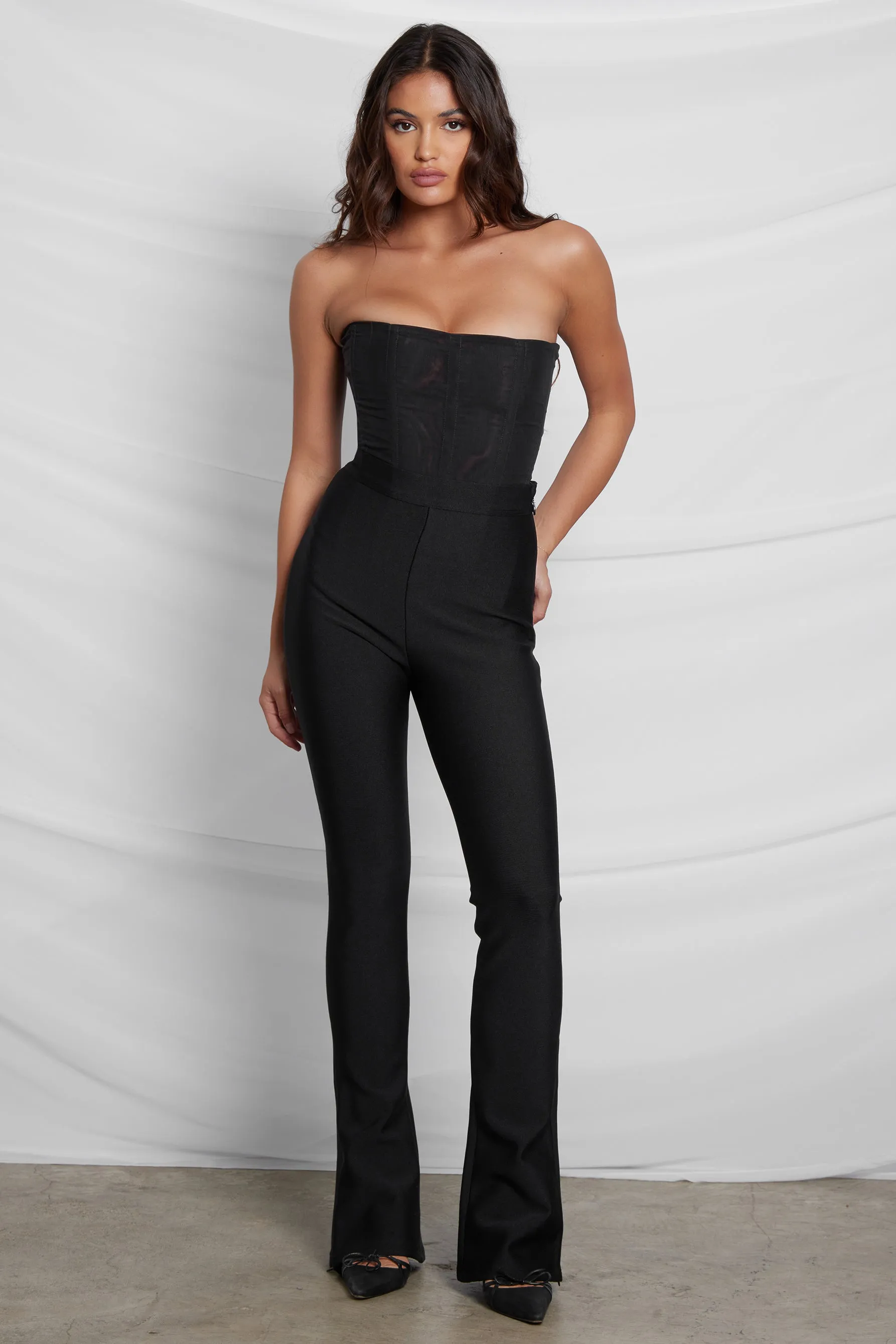 Haze High Waist Trendy Bandage Pants - Black