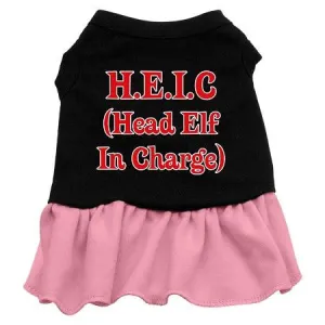 Head Elf in Charge Screen Print Dress Black with Pink XS (8)