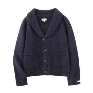 Kicher Merino Wool Cardigan | Blue Marine Melange