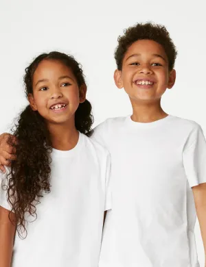 Kids Unisex Cotton lycra Tees stretchable - Half Sleeves