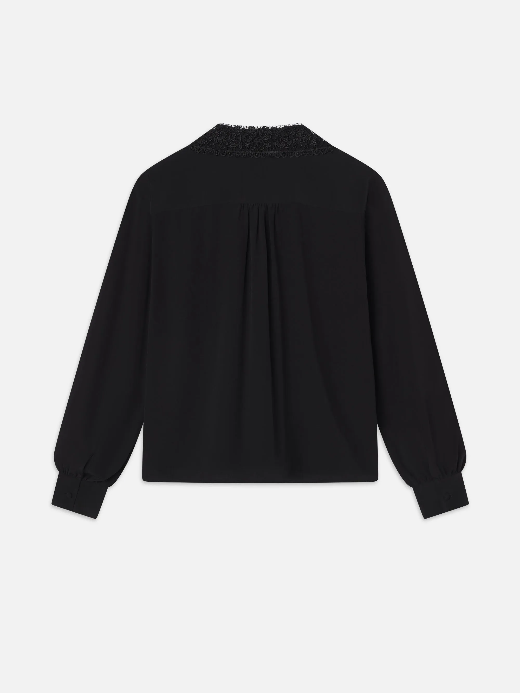 Lace Collar Blouse -- Black