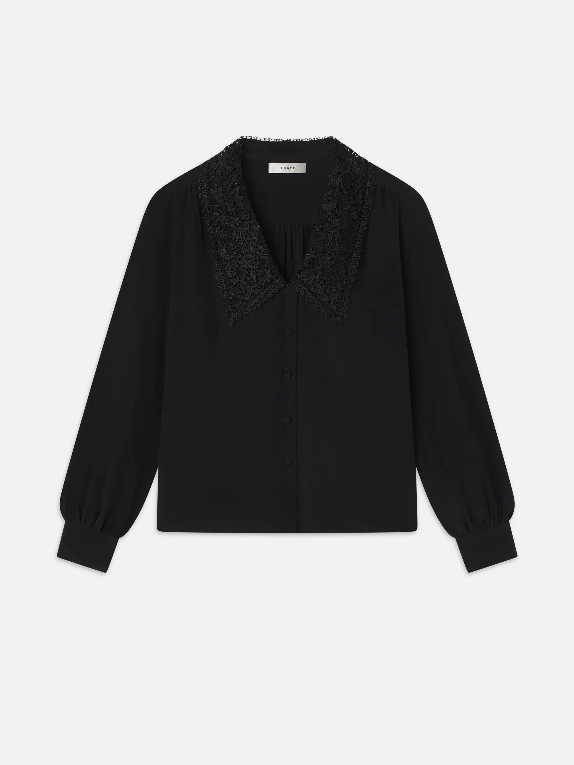 Lace Collar Blouse -- Black