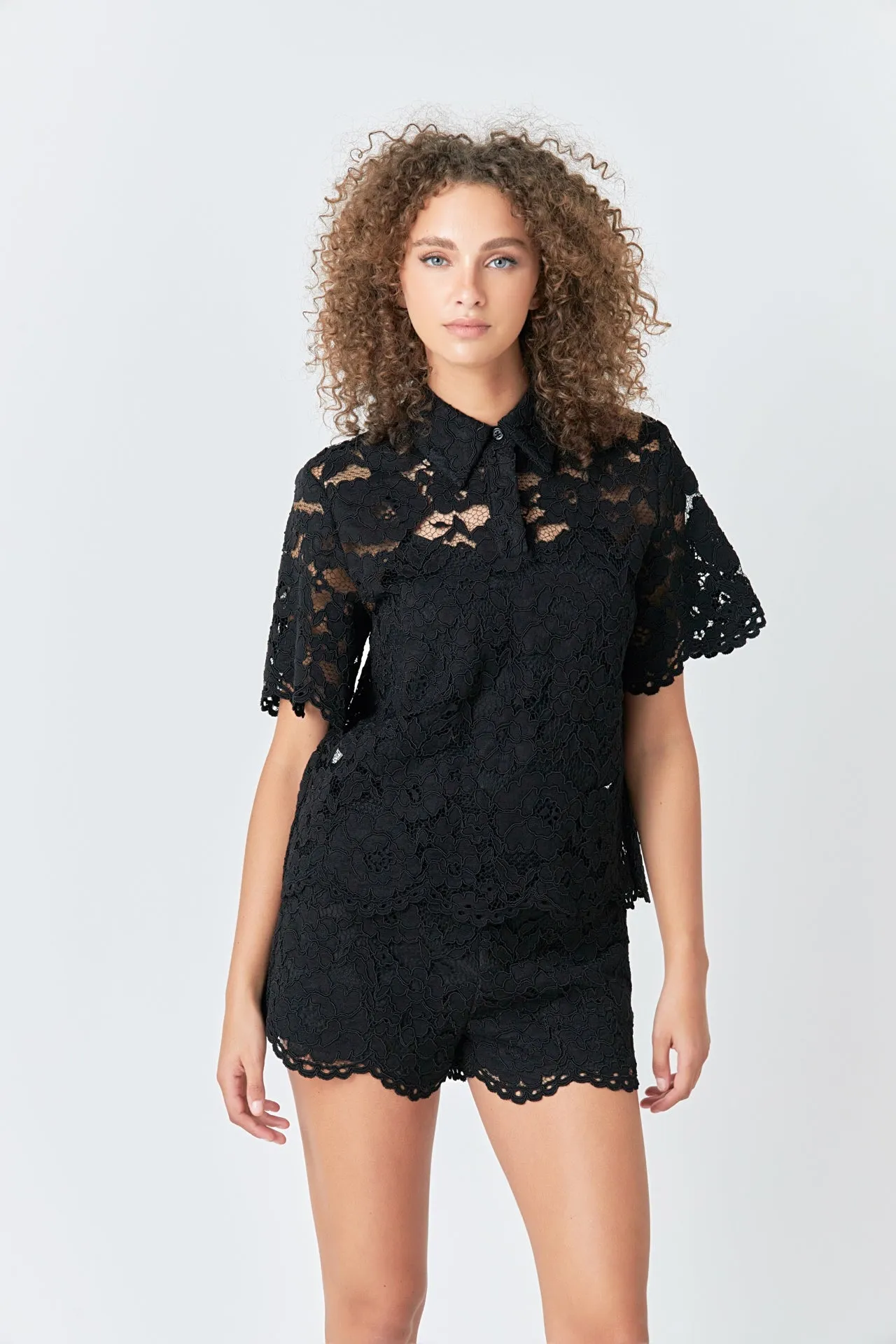 Lace Half Sleeves Top