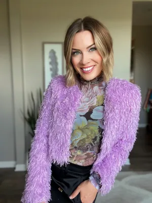 Lavender Haze Faux Fur Coat