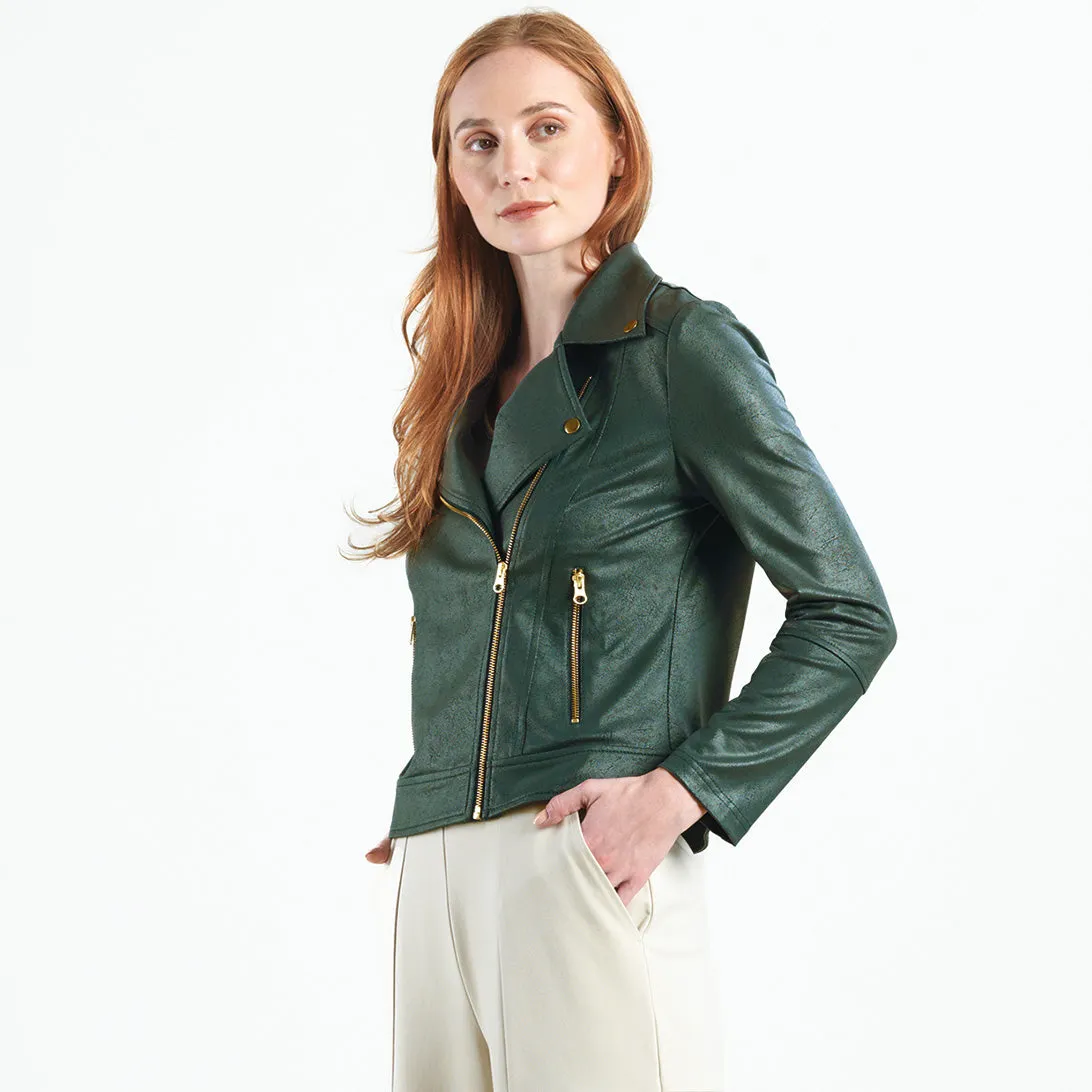 Liquid Leather™ Moto Zip Jacket - Hunter Green