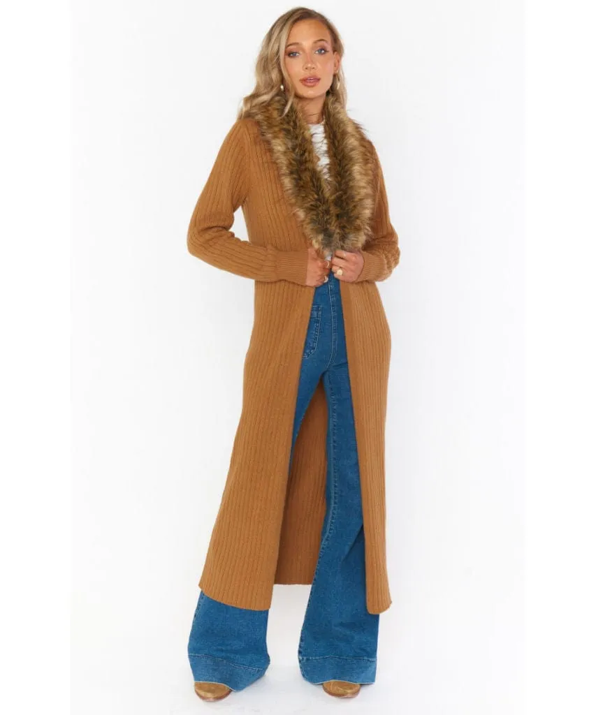 Lombardi Cardi Hazelnut with Faux Fur