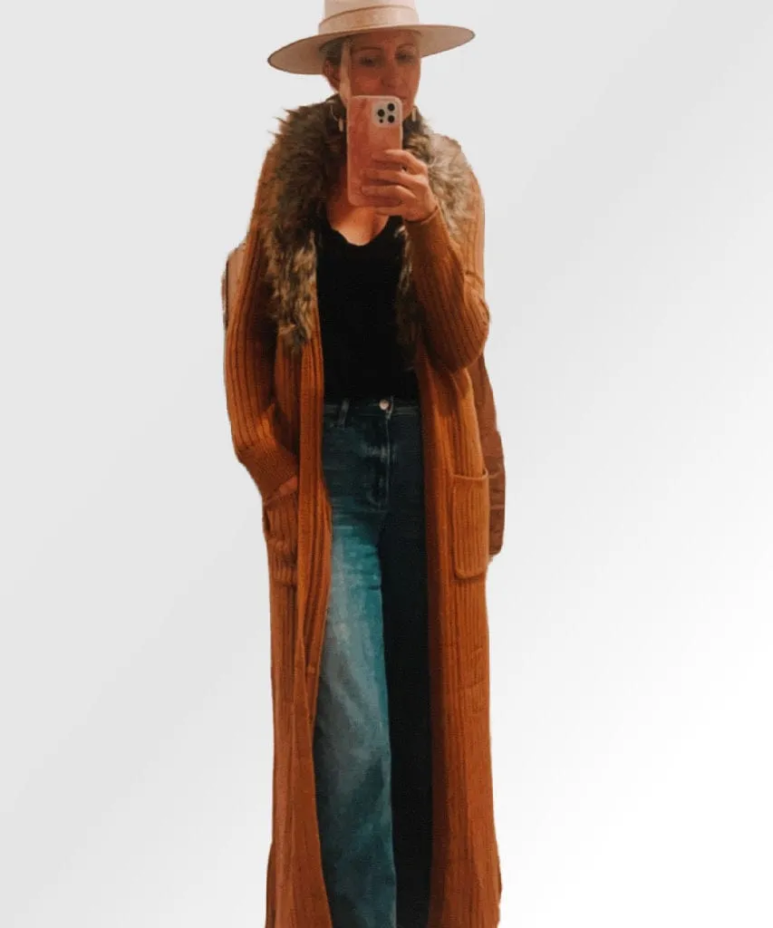 Lombardi Cardi Hazelnut with Faux Fur