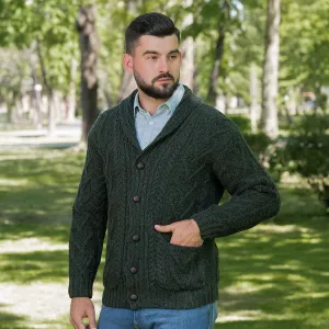 Men's Shawl Collar Cardigan, Army Green