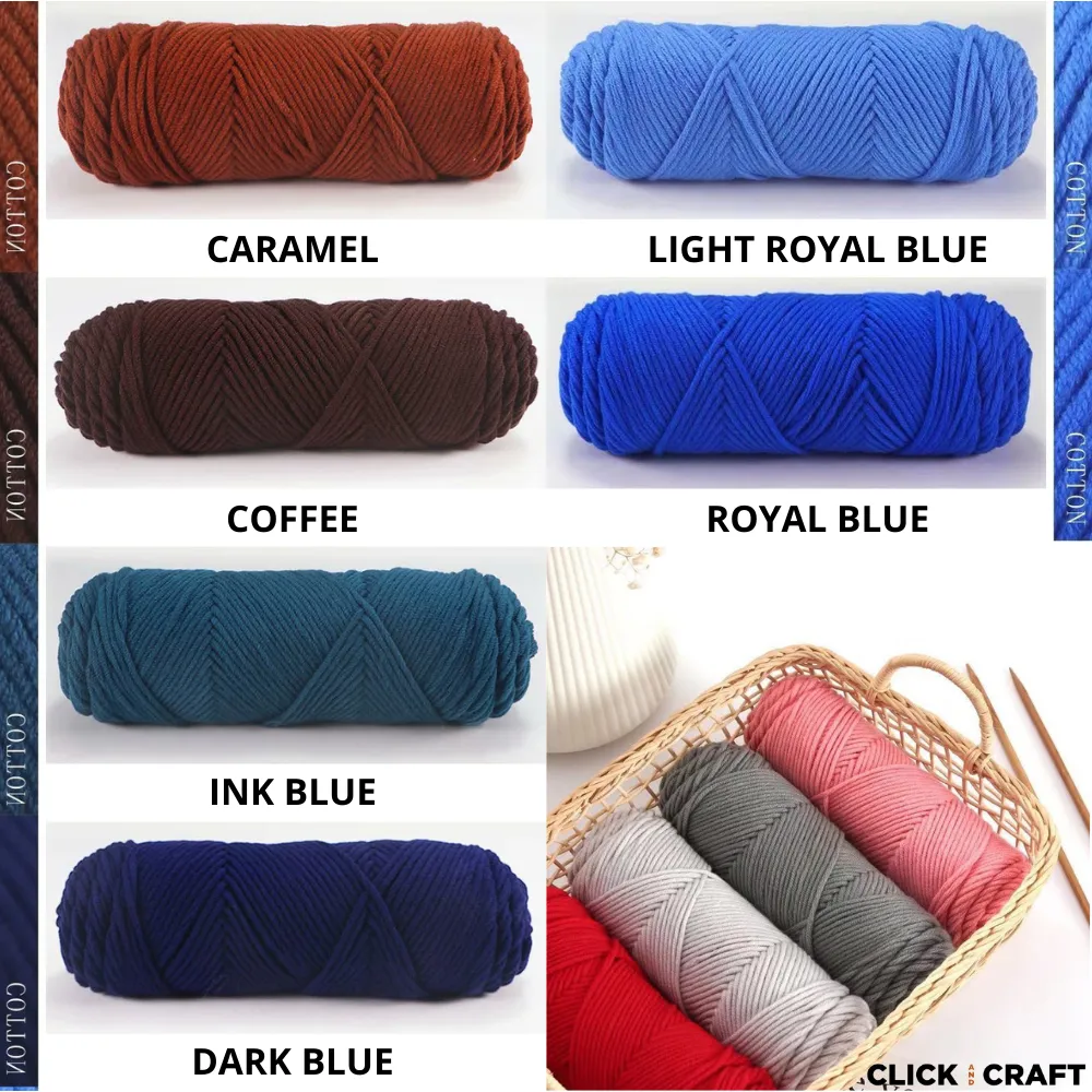 Milk Knitting Cotton Yarn | 8-ply Light Worsted Double Knitting