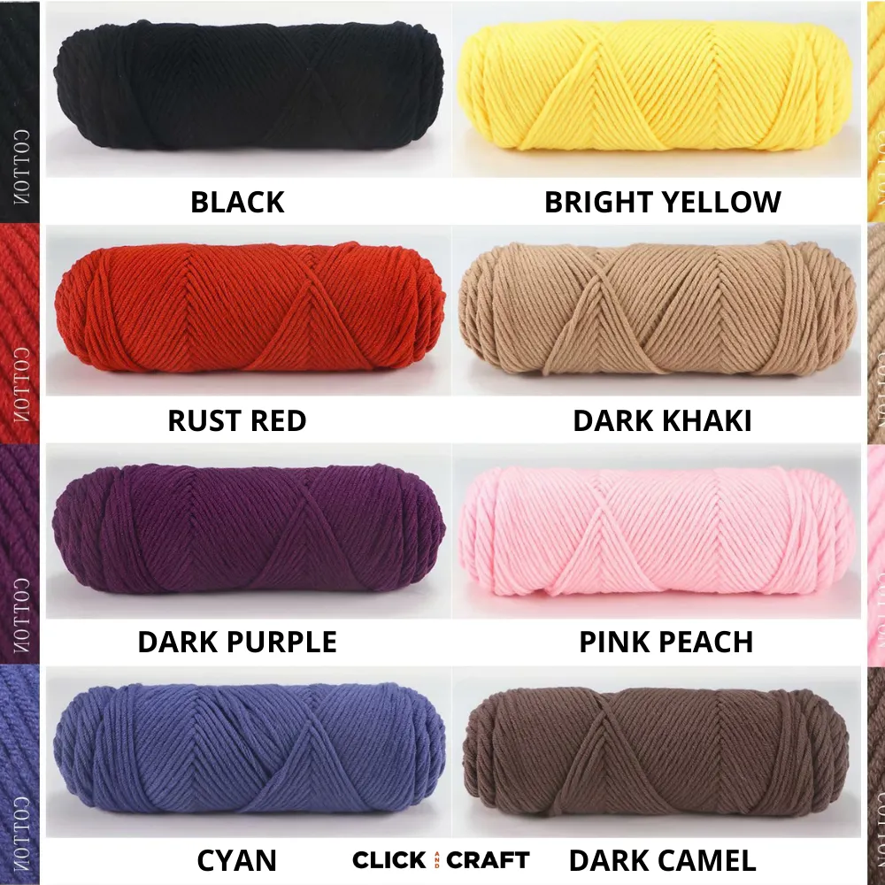 Milk Knitting Cotton Yarn | 8-ply Light Worsted Double Knitting