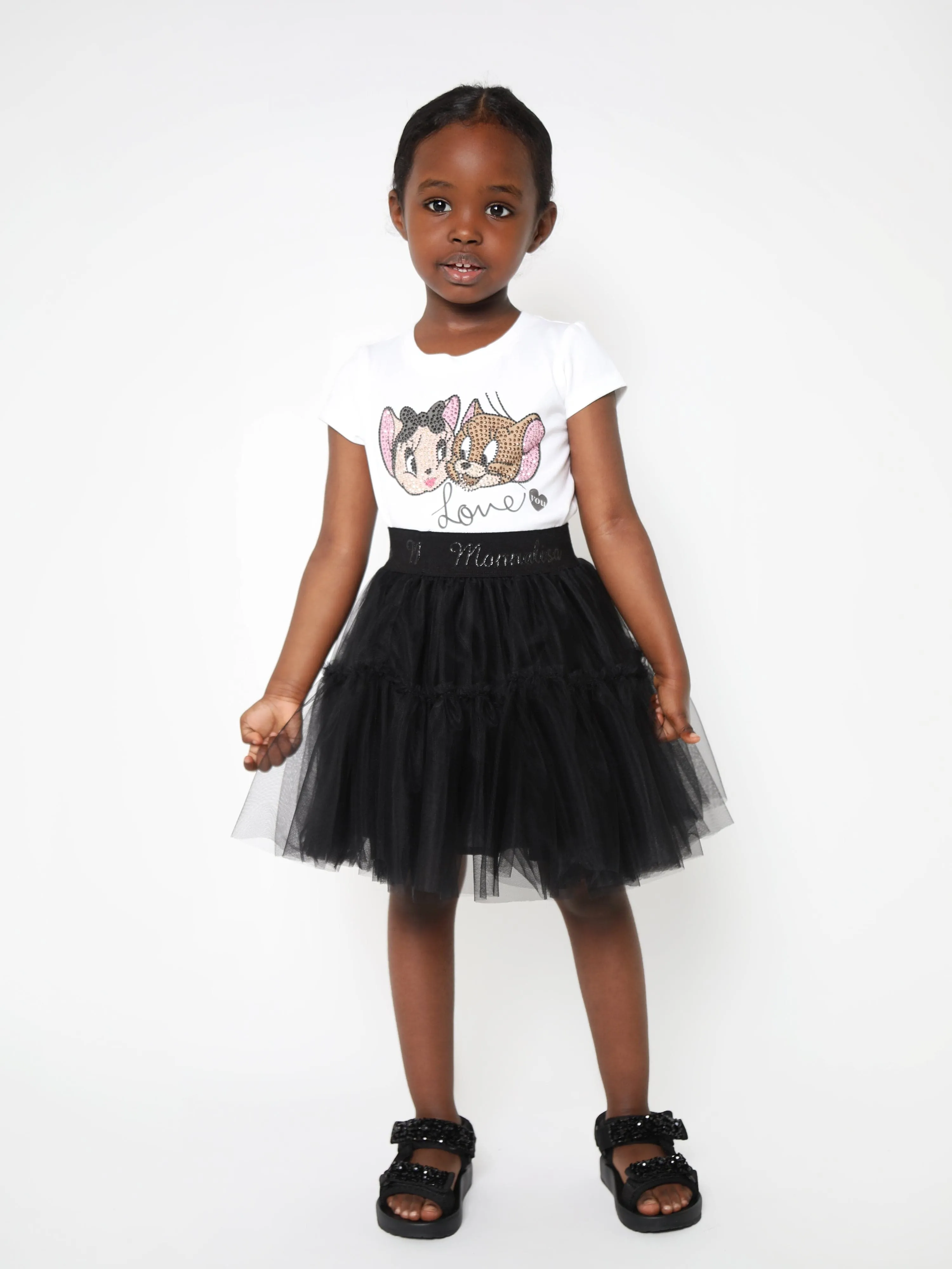 Monnalisa Girls Tulle Skirt in Black