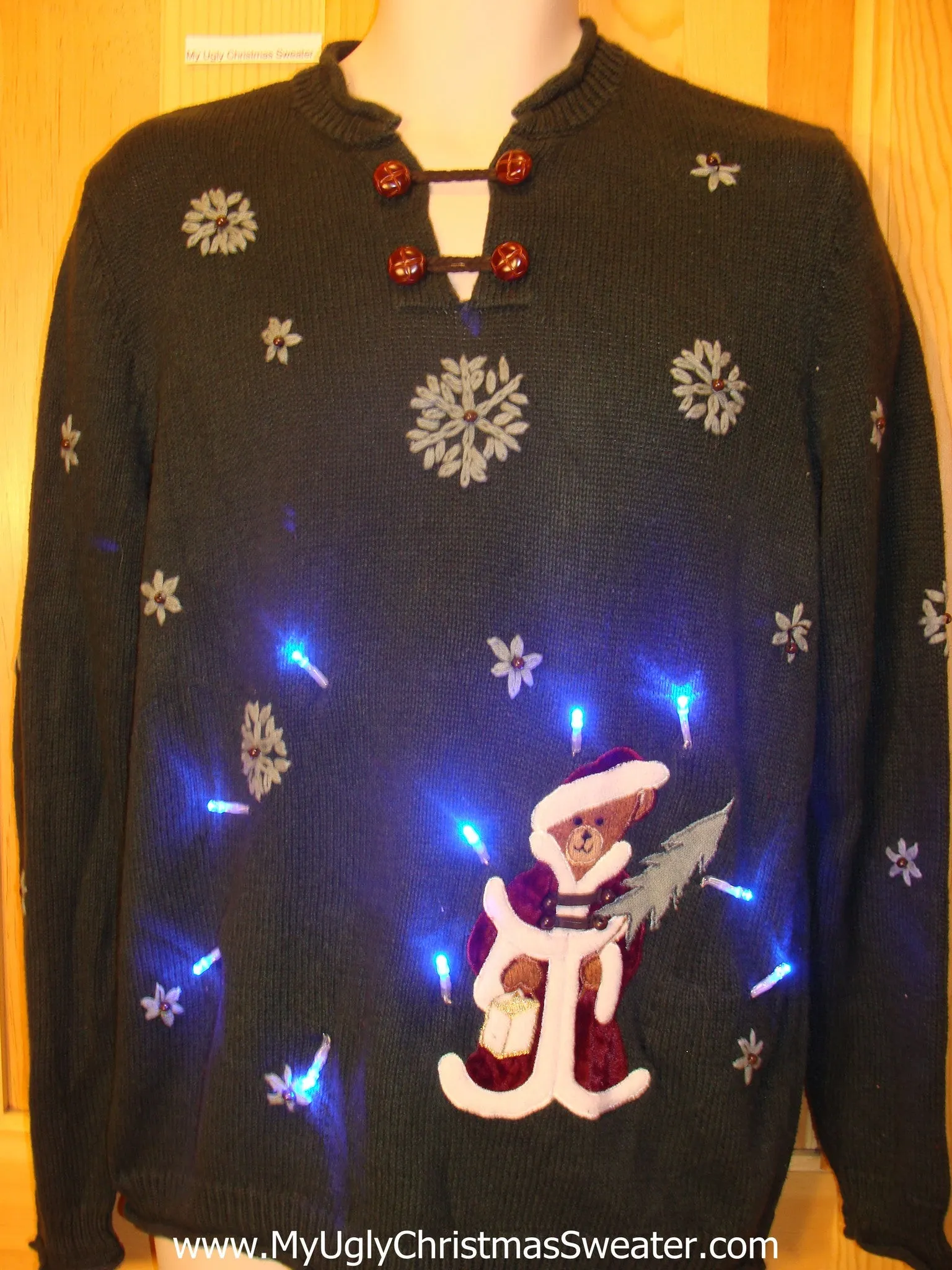 Need to Buy Christmas Sweaters? Santa Bear Light Up Sweater