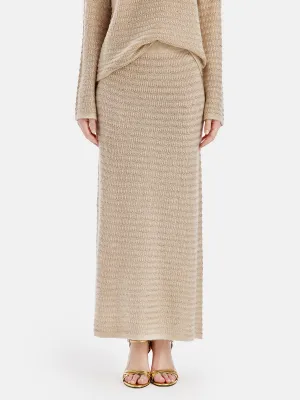 New Zealand Cashmere-Gold Blend Skirt